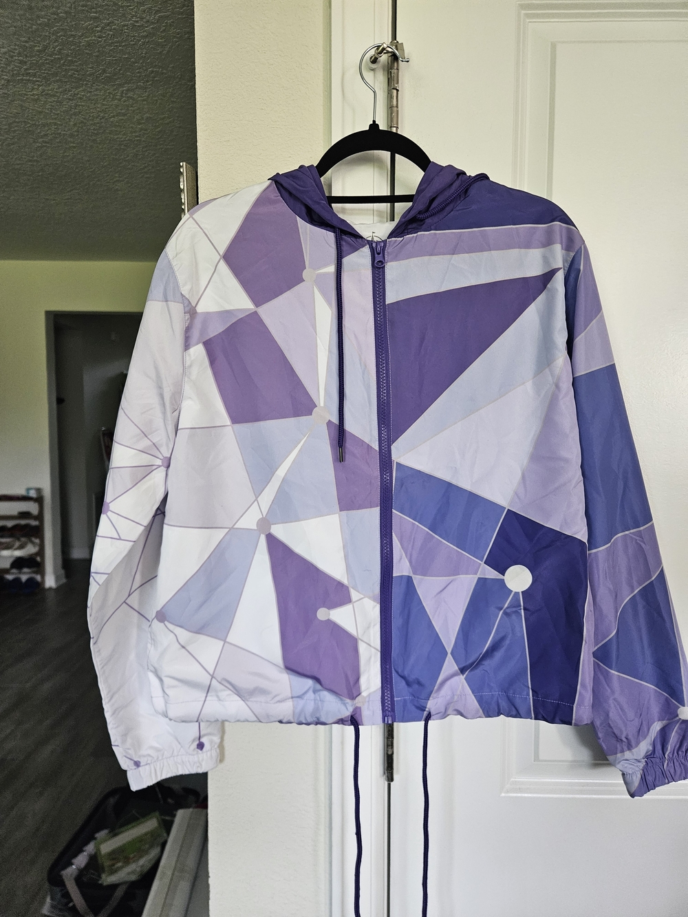Disney Tomorrowland Geometric Purple Windbreaker JacketNWT
